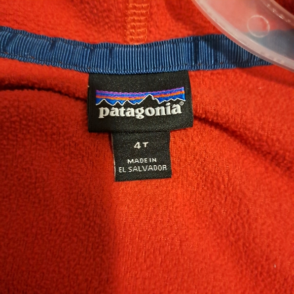 Patagonia Kids Red and Blue Fleece Zip Hoodie - Picture 2 of 6